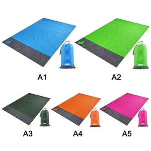 Waterproof outdoor picnic blanket portable camping beach mat with storage bag 5 colors