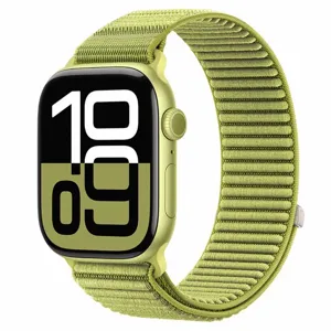 Cinturino in tessuto a cappio alpino verde compatibile con smartwatch, ricambio premium.
