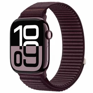 Cinturino per orologio intrecciato in tessuto viola scuro cinturino di ricambio smartwatch