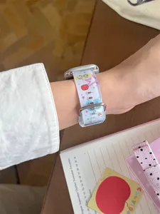 Niedliches Cartoon Silikon Uhrenarmband Ersatzband transparent für Apple Watch Sport