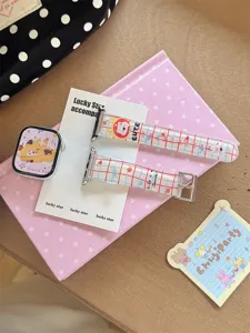 Doodle cartoon silicone watch strap replacement for apple watch series ultra se cute design soft band