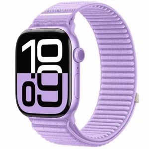 Cinturino per orologio in nylon intrecciato lavanda compatibile con Apple Watch, stile alpino.