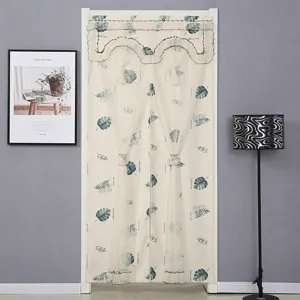 Cortina de puerta doble de encaje biombo hogar cortavientos diseño de hojas decoración