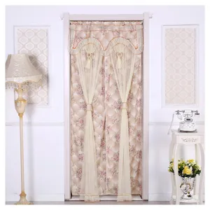 Cortina de puerta doble de encaje partición para el hogar dormitorio baño mosquitera diseño.