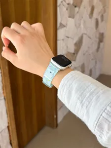 Cute polka dot silicone watch band replacement compatible with Apple watch series, soft and stylish.