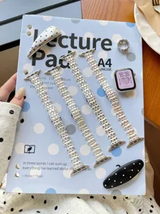 Metal replacement watch straps with studded dots compatible with Apple Watch fashionable accessory