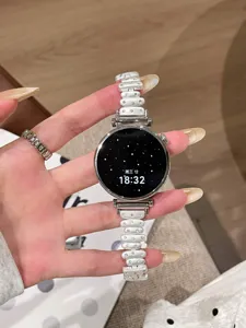 Metal strap with irregular rhinestone design for smart watch, stylish and elegant accessory.