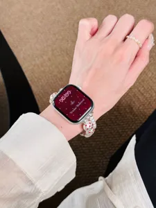 Bracelet de montre en perles de remplacement pour montre intelligente elegante double rangee