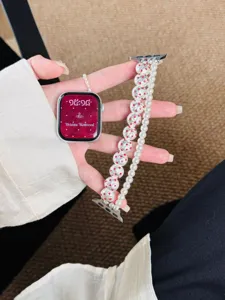 Bracelet de montre en perles compatible avec Apple Watch Ultra SE 10 9 8 7 6 5, bracelet de luxe.