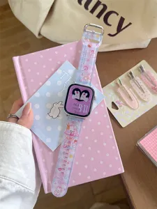 Niedliches Cartoon Silikon Uhrenarmband Ersatzarmband für Apple Watch Ultra 9 8 7