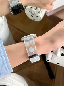 Bracelet de montre en silicone translucide à pois compatible avec les montres connectées élégant.