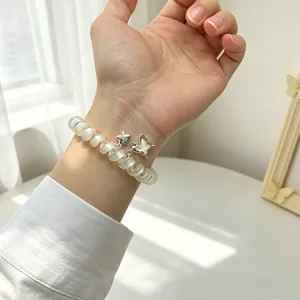 Bracelet de montre fil téléphonique papillon pendentif compatible avec Apple Watch Series SE 6 7
