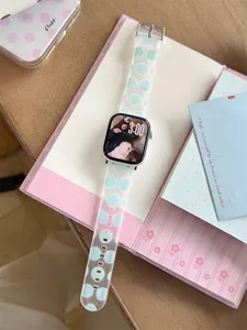 Grand bracelet de montre en silicone TPU à pois pour accessoire de smartwatch.