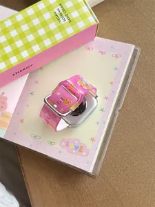 Silikon Uhrenarmband Detailansicht, süßes Cartoon Muster, weiches Material für Apple.