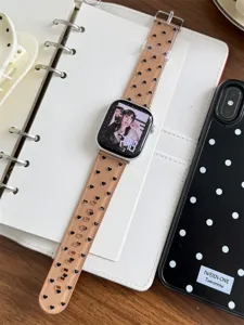 Heart TPU silicone watch band replacement strap compatible with Apple Watch Series 10 9 8 SE