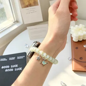Bracelet de montre fil téléphonique avec pendentif papillon compatible accessoire montre