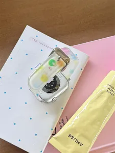 Colorful silicone watch strap with playful graffiti design, compatible with smartwatches.