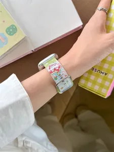 Niedliches Cartoon Silikon Sport Ersatz Armband Detailansicht fur Apple Watch Uhr