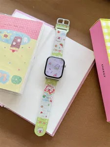 Niedliches Cartoon Silikon Sportarmband kompatibel mit Smartwatch stilvolles Zubehör