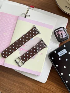 Brown heart TPU silicone watch strap compatible with Apple Watch stylish accessory