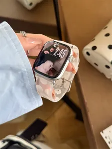 Bracelet de Montre Silicone TPU Gros Pois Compatible avec Apple Watch Series Ultra SE