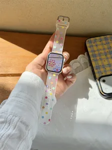 Jelly gefrostetes gepunktetes Silikon Armband kompatibel mit Apple Watch Ultra SE 8 9 10 11 Stile.