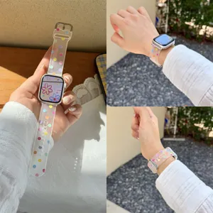 Silikon Uhrenarmband Matt Transluzent Gepunktet Stern Ersatzarmband Kompatibel Mit Smartwatch