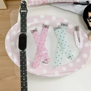 Cinturini di ricambio in silicone con cuori a pois carini compatibili con smartband.