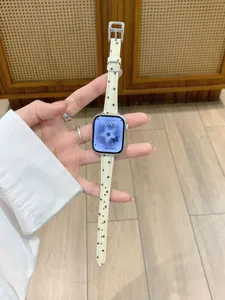Slim star leather watch strap compatible with Apple Watch, elegant accessory for daily wear.