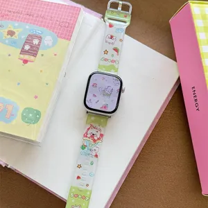 Buntes Silikon Sport Armband kompatibel mit Apple Watch Serie 10 11 SE, niedliches Design.