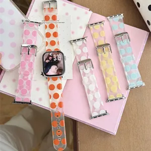 Bracelet de Montre en Silicone TPU à Grands Pois Compatible avec Montre Intelligente Bracelet de Rechange Mode Décontracté