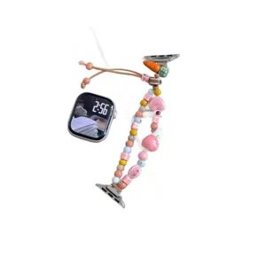 Bracelet de montre en perles de céramique compatible Apple Watch, joli bracelet de rechange.