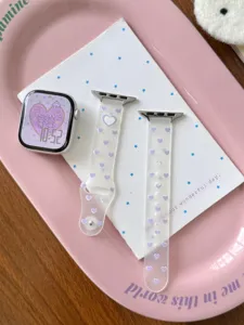 Frosted TPU heart pattern watch strap compatible with Apple watch accessories new style daily use