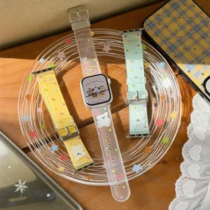 Cute polka dot silicone watch strap compatible with Apple Watch Series 10 9 SE