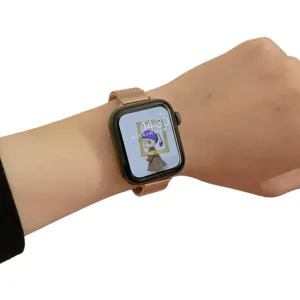 Cinturino per orologio in metallo Milanese oro rosa compatibile con smartwatch, elegante.