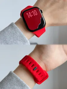 Twill siliconen horlogeband met enkele pin compatibel met Apple Watch, zacht en duurzaam ontwerp.