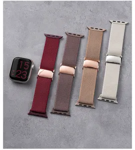Compatibele nylon geweven magnetische horlogeband vervangende band voor smartwatch accessoires