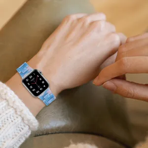 Cinturino in resina marmo blu rosa di ricambio per smartwatch accessorio molto elegante