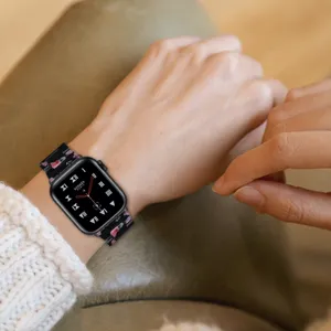 Cinturino per orologio in resina dettaglio per Apple Watch, motivo floreale 3 maglie
