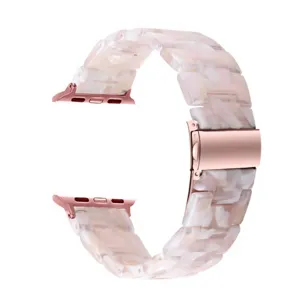 Cinturino per Orologio in Resina Cinturino di Ricambio a 3 Perle Compatibile con Smartwatch Bracciale di Lusso per Donna Uomo
