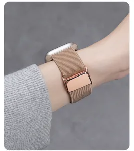 Compatibele nylon gevlochten horlogeband met magnetische metalen gesp vervangende band
