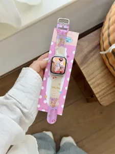 Cinturino per orologio in silicone estivo rinfrescante compatibile con Apple Watch, rosa.
