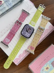 Cinturino per orologio in TPU con cuore e pois, accessorio colorato per smartwatch eleganti.