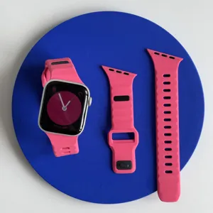 Vervangend siliconen horlogebandje compatibel met Apple Watch, roze keperverband band.