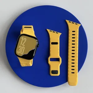 Gele siliconen horlogeband vervangingsband compatibel met smartwatch stijlvol design.