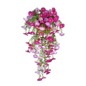 Planta artificial colgante de flor de campanilla para jardin exterior y bonita decoracion