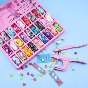 T5 colorful resin snap buttons set with hand pliers installation tool for DIY clothing