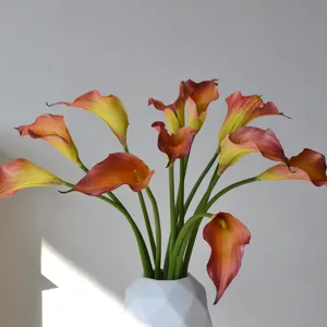 Grand bouquet de fleurs artificielles Calla en EVA toucher doux fausse fleur déco mariage