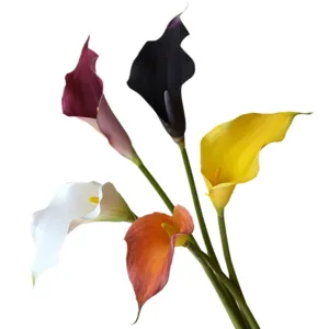Grandes fleurs de lys calla artificielles en caoutchouc souple EVA bouquet de mariage déco