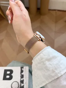 Roségold Mailand Uhrenarmband mit funkelnden Strasssteinen Ersatz Armband für Apple Watch.